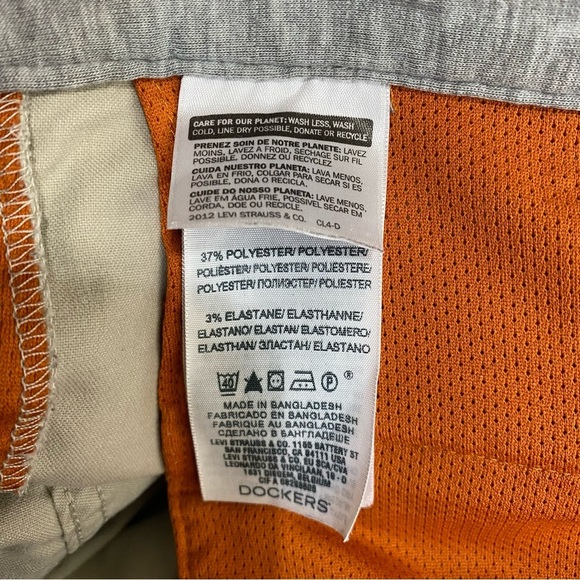 Dockers Men’s 38/28 Pacific On-The-Go Stretch Khaki D2 Straight FlatFront Pants - Picture 9 of 11